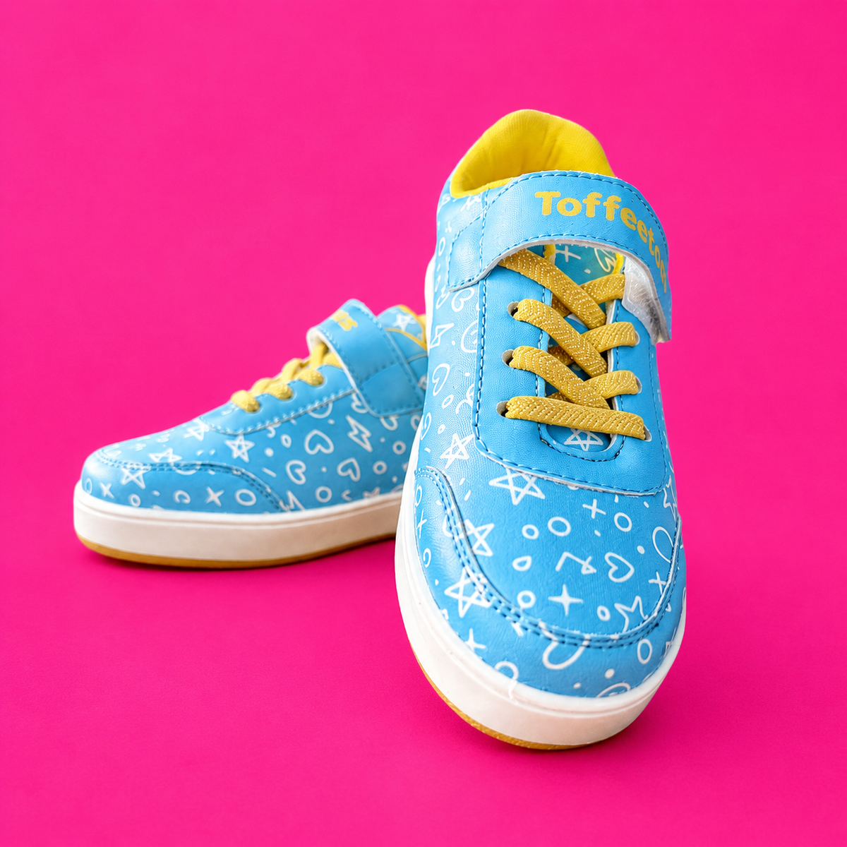 Doodledrift Blue Scribble Kids Sneakers